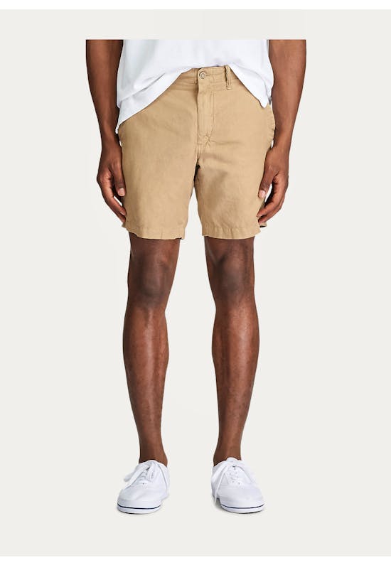 20.3-cm Straight Fit Linen-Blend Shorts