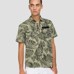 Short-Sleeved Shirt With Foliage Print