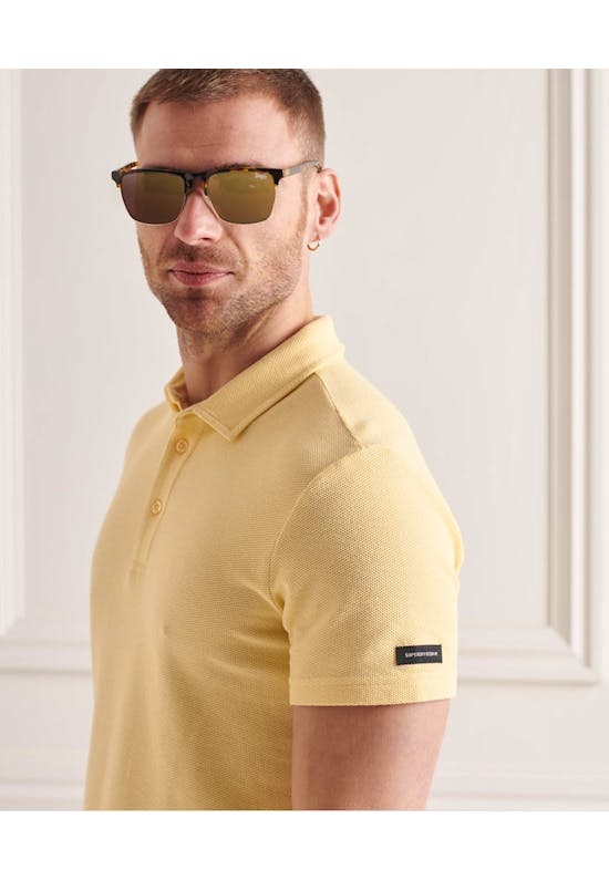 Organic Cotton Textured Jersey Polo Shirt